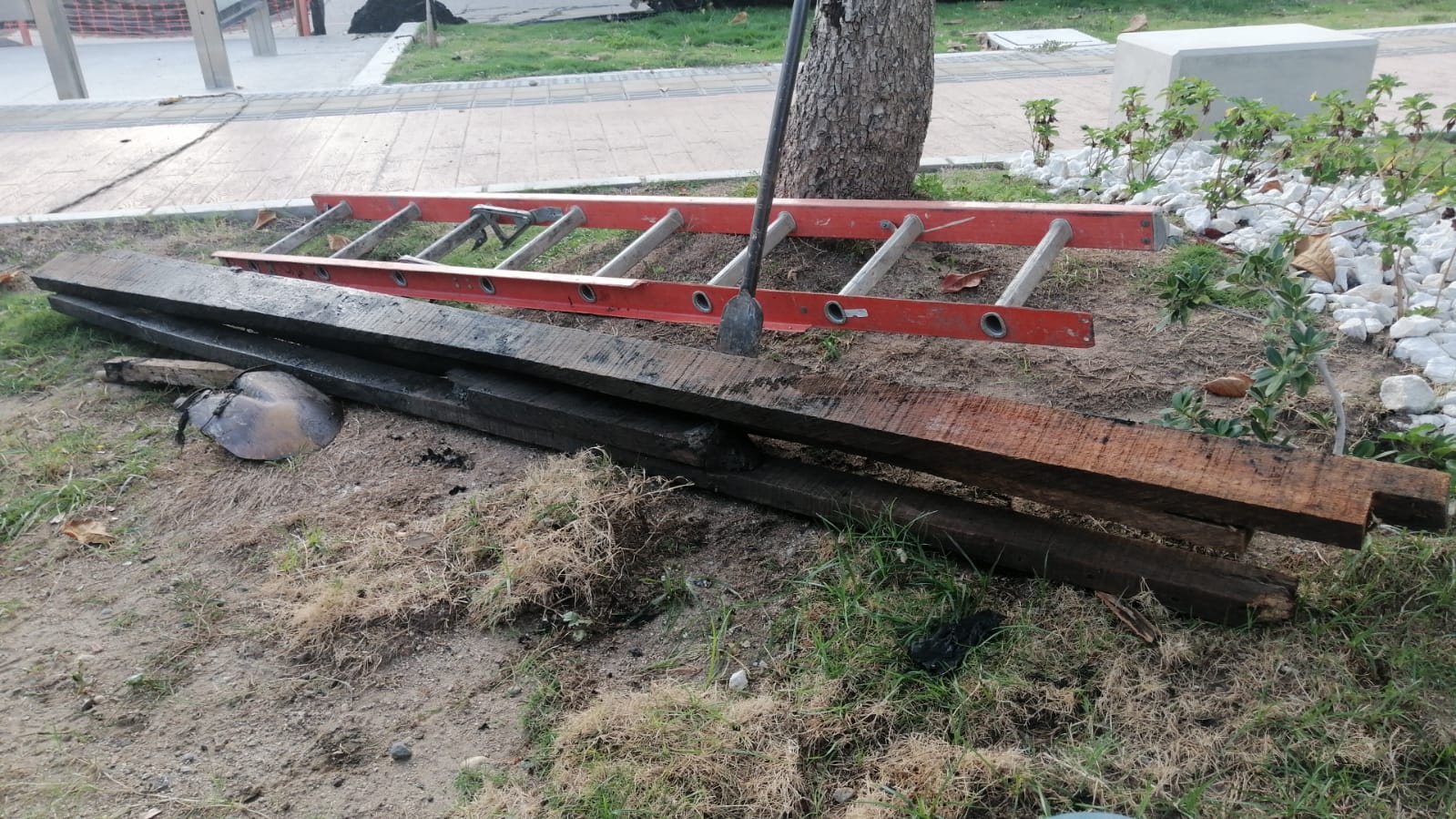 Supuestamente estos listones de madera habrían ocasionado el daño de una de las bombas, según la gerente Patricia Caicedo.