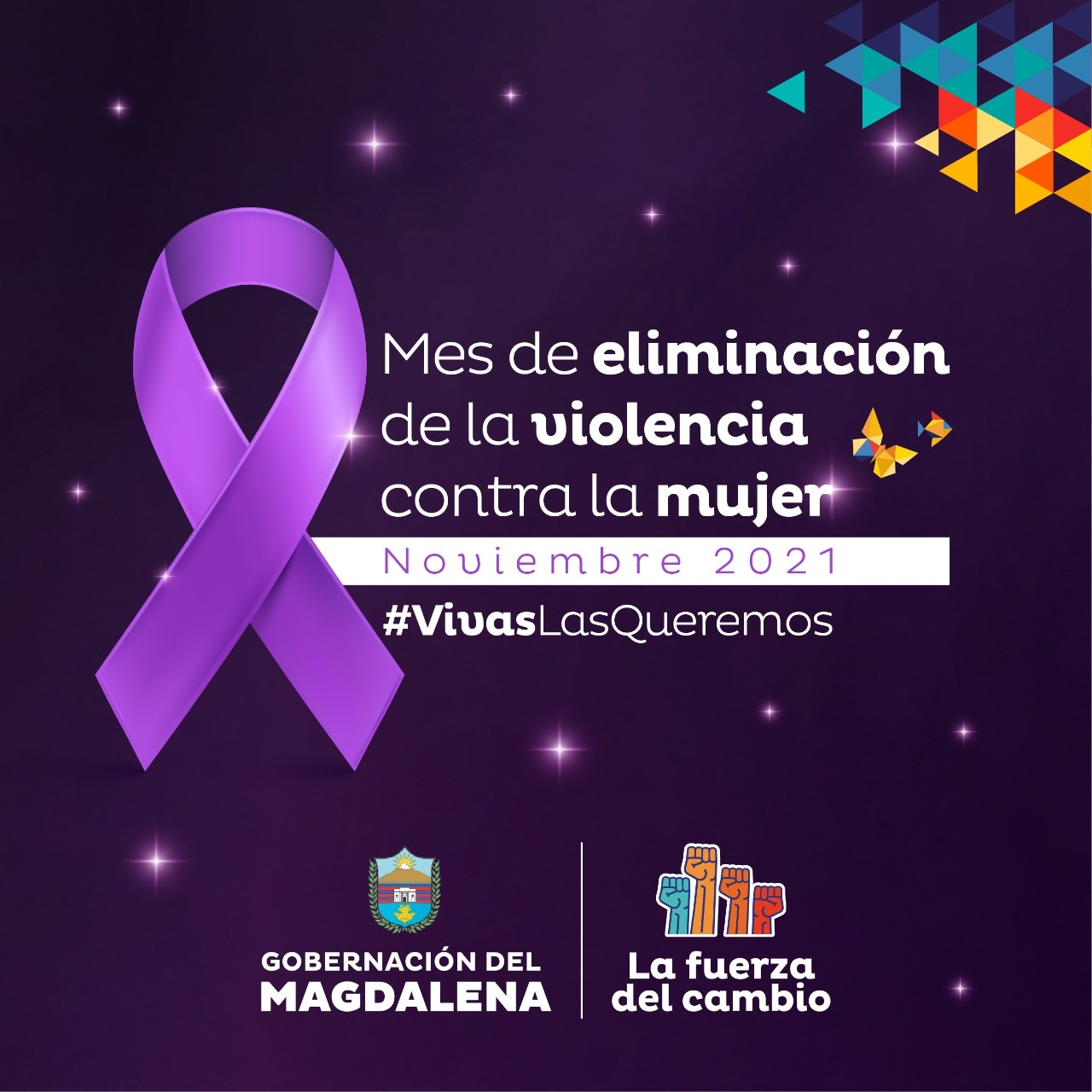 Por sus redes sociales, la Gobernación promueve el mes de la 'eliminación de la violencia contra la mujer'.