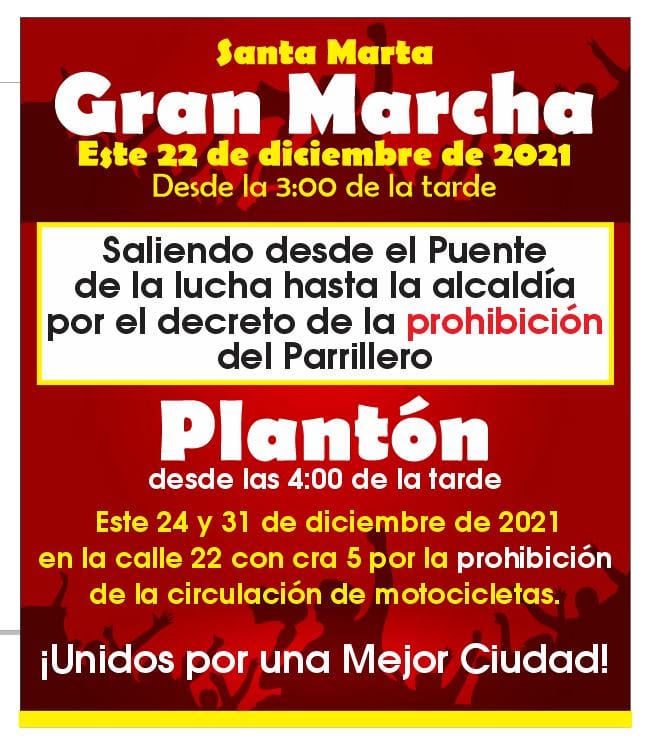 Esta es la invitación que promueven los gremios de las motos en Santa Marta.