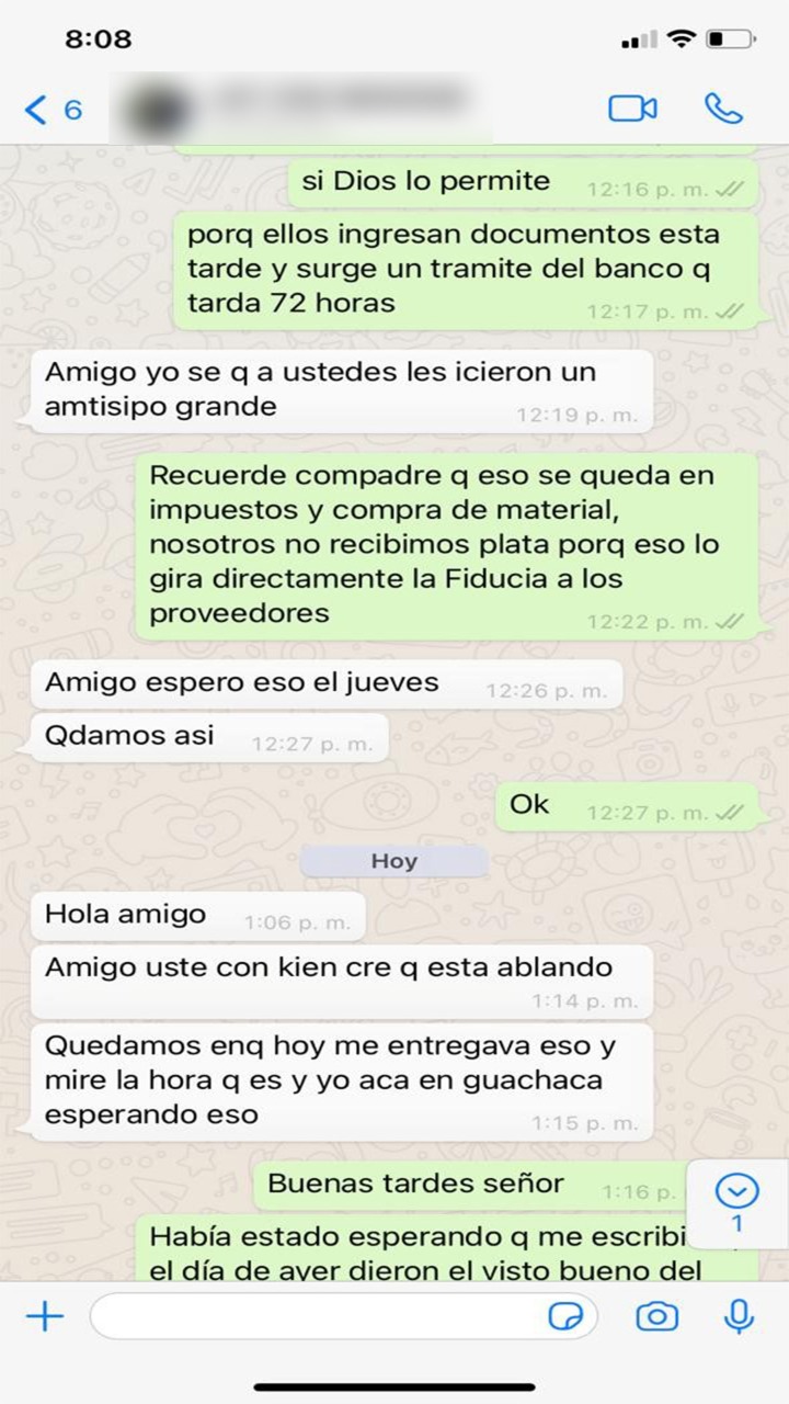 Captura de pantalla de las conversaciones con la víctima.