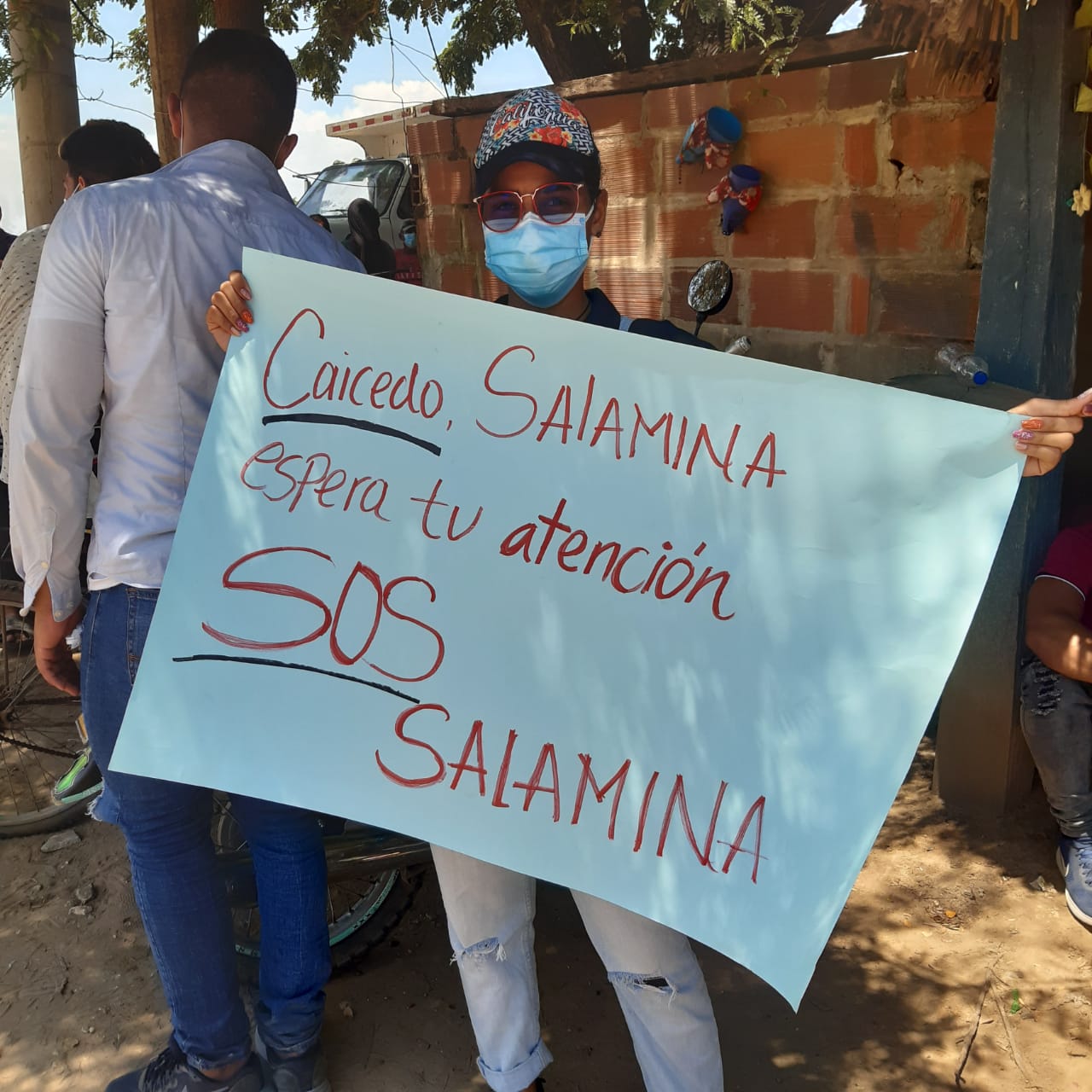 Manifestantes en Salamina.