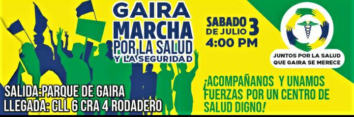 Imagen de la convocatoria a la marcha en Gaira.