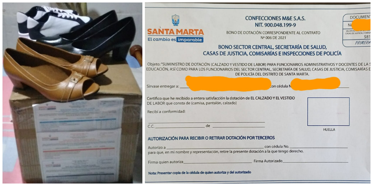 Esta es la dotación que están recibiendo empleados de la Alcaldía por estos días.