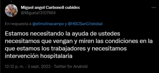 Tuit de Miguel Ángel Carbonell.