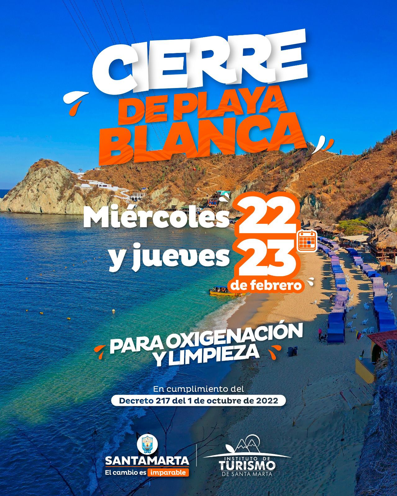 Cierre de playa blanca.