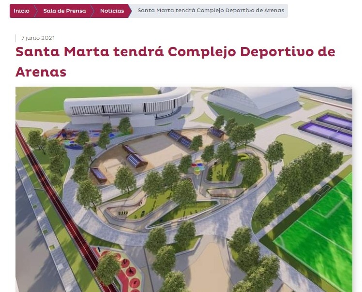 Anuncio del Complejo Deportivo de Arenas en 2021.