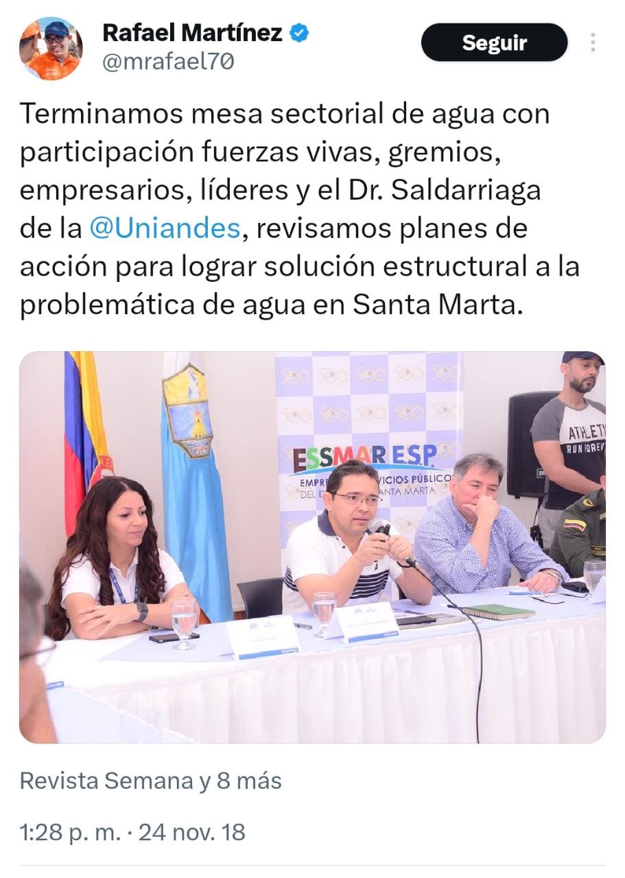 'Solución' presentada por el exalcalde Martínez, en 2018. Hoy es aspirante a la Gobernación.