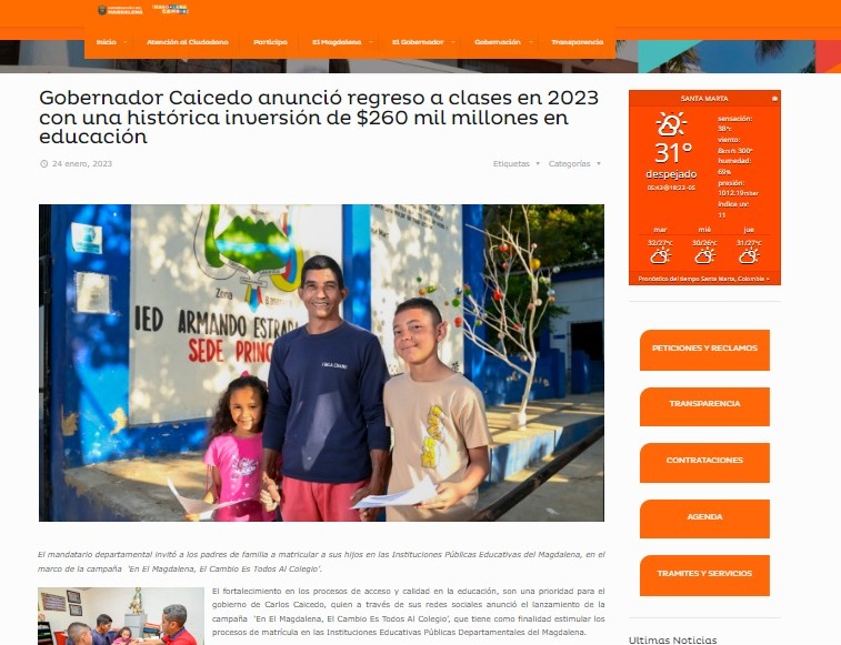 Los estudiantes de Aracataca desconocen la 'histórica inversión'