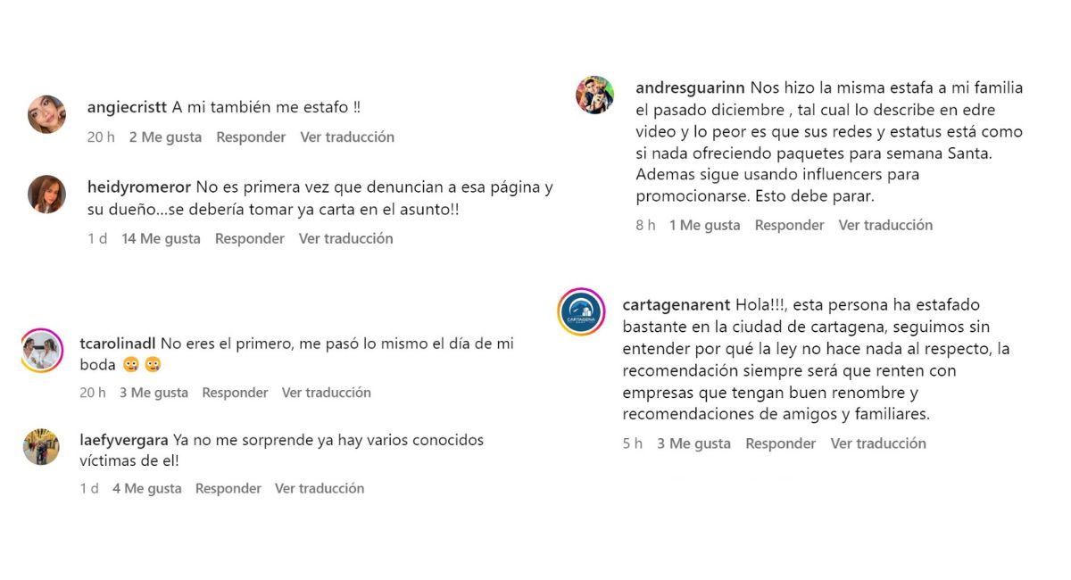 Algunos comentarios de personas que manifiestan haber sido estafados por Caribbean Luxury