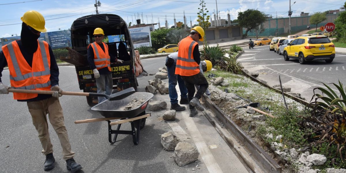 Renovación de los sardineles de la Troncal del Caribe