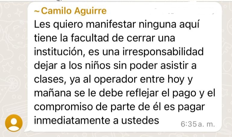 Reproches del jefe de la OPA, Camilo Aguirre