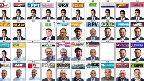 Tarjetón elecciones presidenciales en Venezuela. 