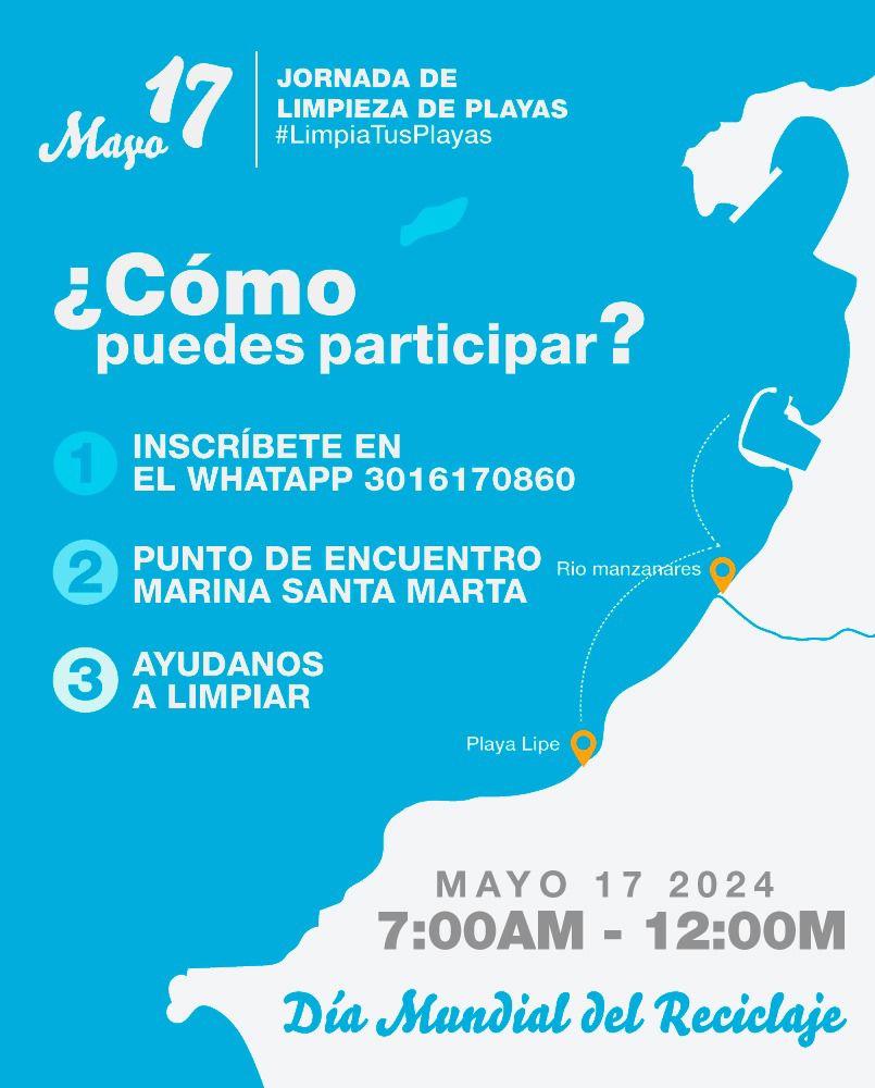El próximo 17 de mayo se llevará a cabo una jornada de limpieza en Playa Lipe