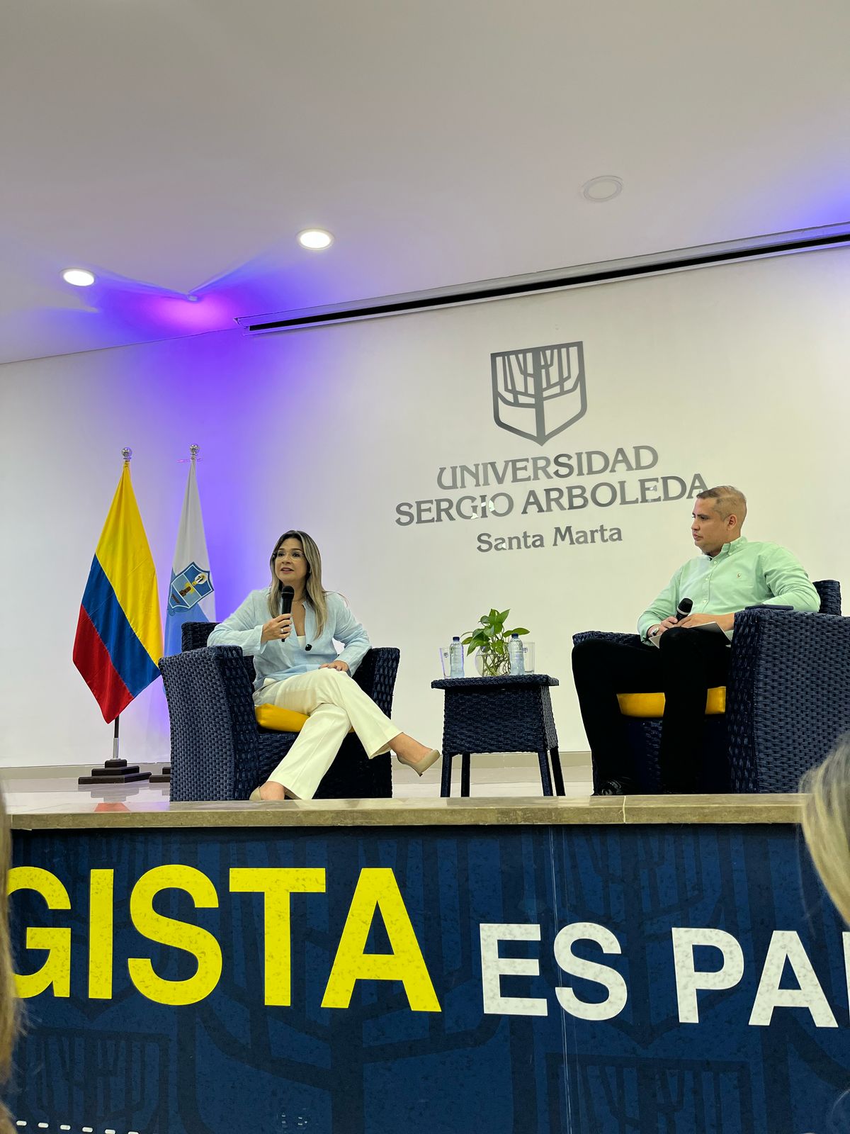 Vicky Dávila en la Universidad Sergio Arboleda.
