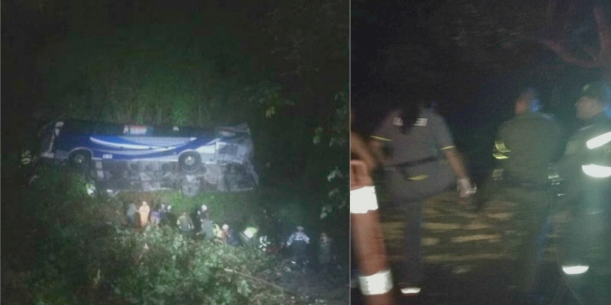 El bus rodó por un abismo.