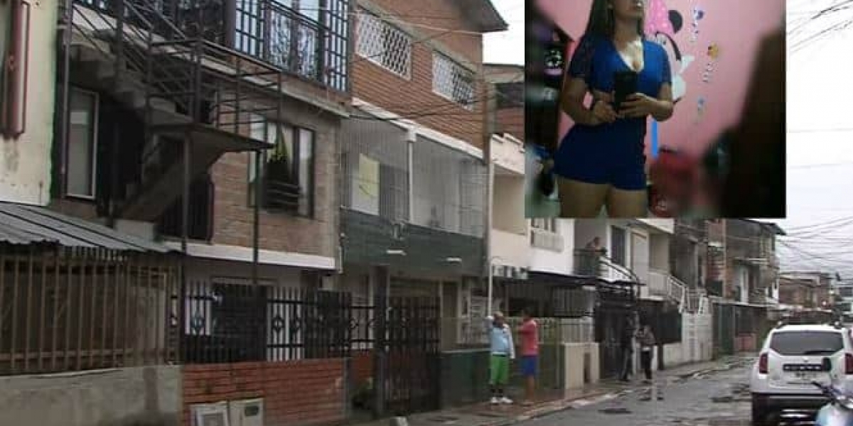 Paula Vera Arce, de 23 años, y la casa (reja negra) en donde ocurrieron los hechos