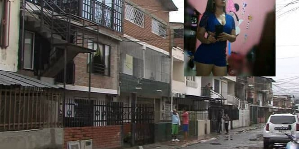 Pulzo Paula Vera Arce, de 23 años, y la casa (reja negra) en donde ocurrieron los hechos
