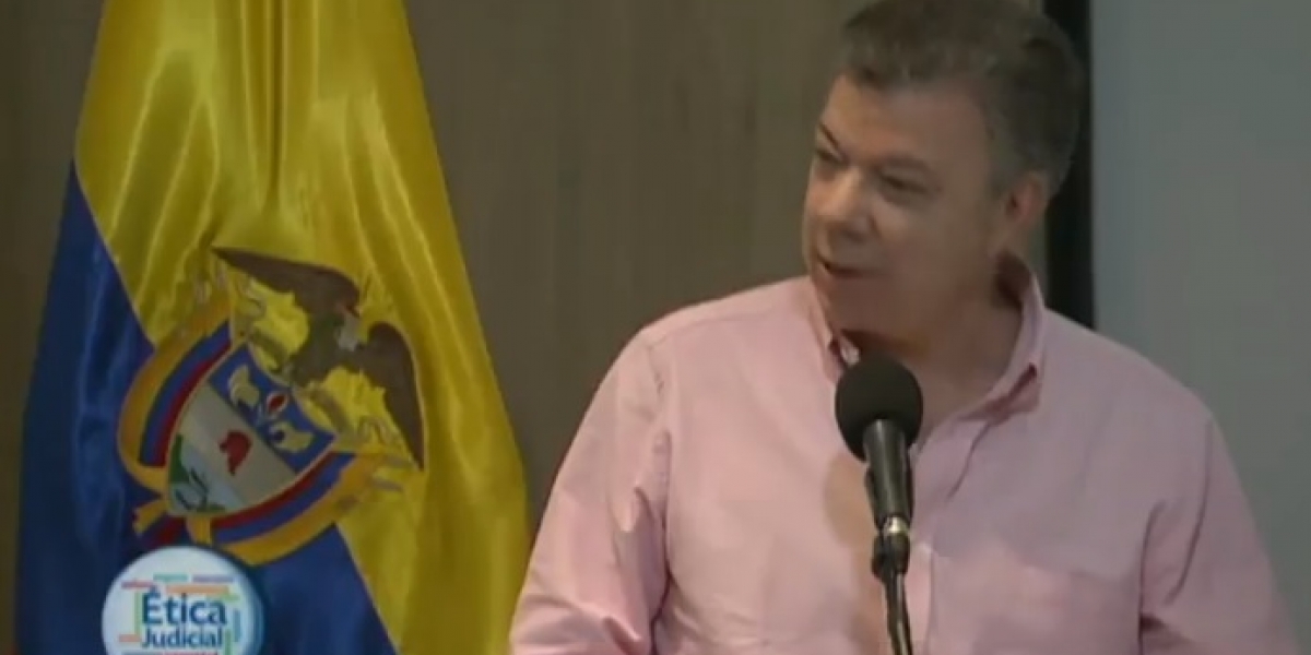 Juan Manuel Santos, en su intervención desde la ciudad de Santa Marta.