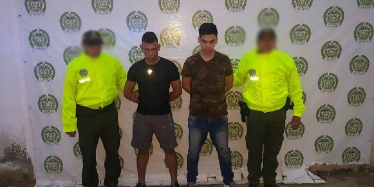 Policía del Magdalena. Los capturados Carlos Pacheco y José Avendaño Orozco.
