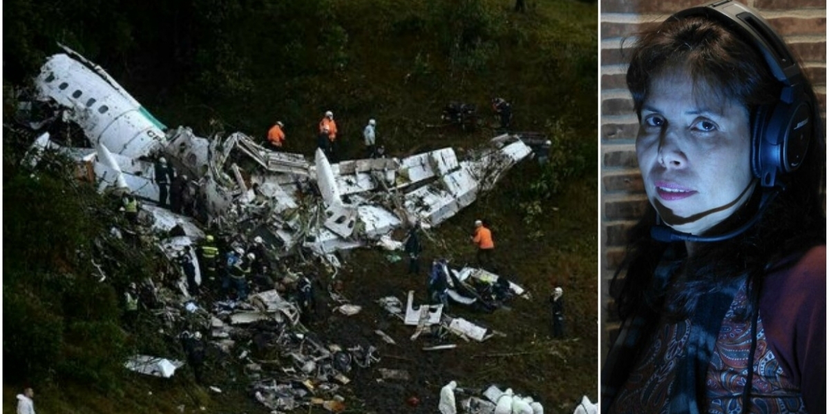 Imagen de archivo del accidente y de la controladora aérea Yaneth Molina.