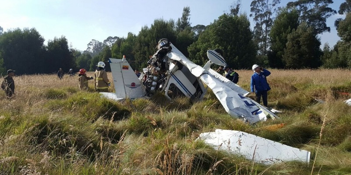 Avioneta accidentada, en el lugar de los hechos.