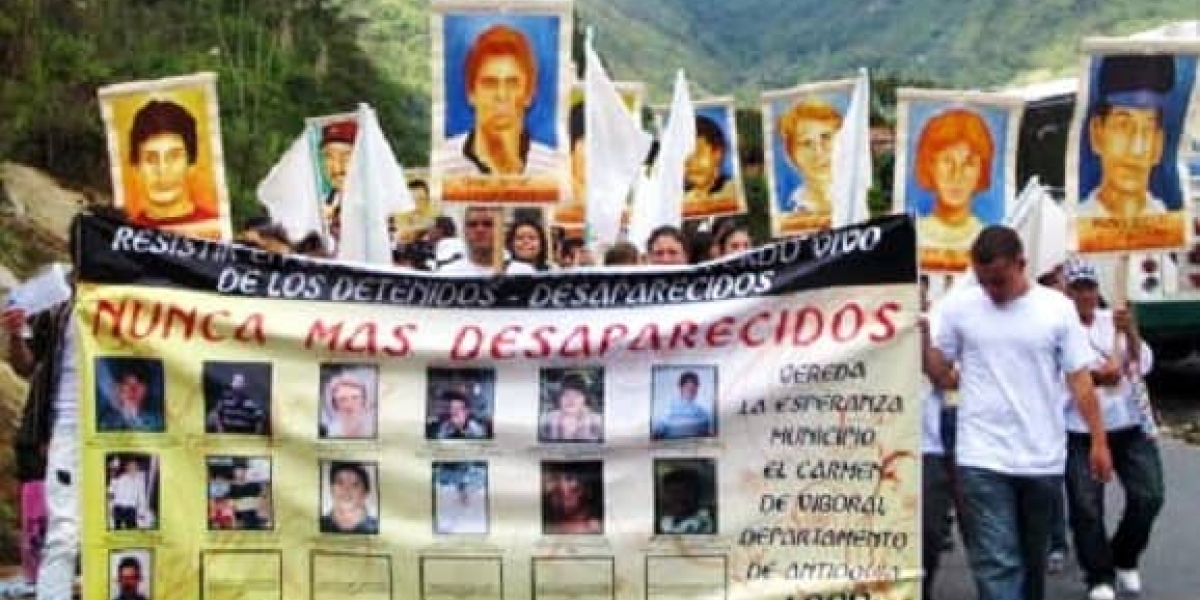 Manifestación por los desaparecidos de la vereda La Esperanza.