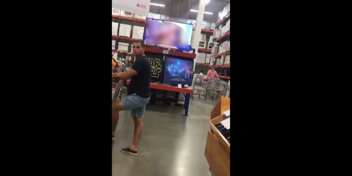 Imagen del video que se ha viralizado en un Pricesmart de algún lugar en Latinoamérica.