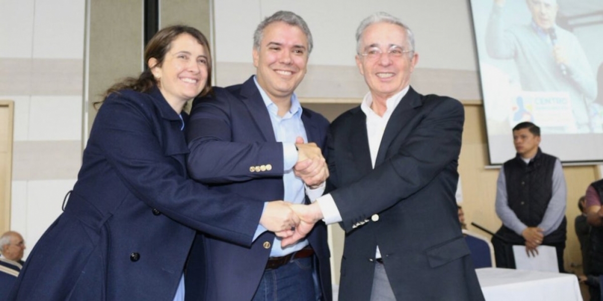  Paloma Valencia, Iván Duque y Álvaro Uribe Vélez.