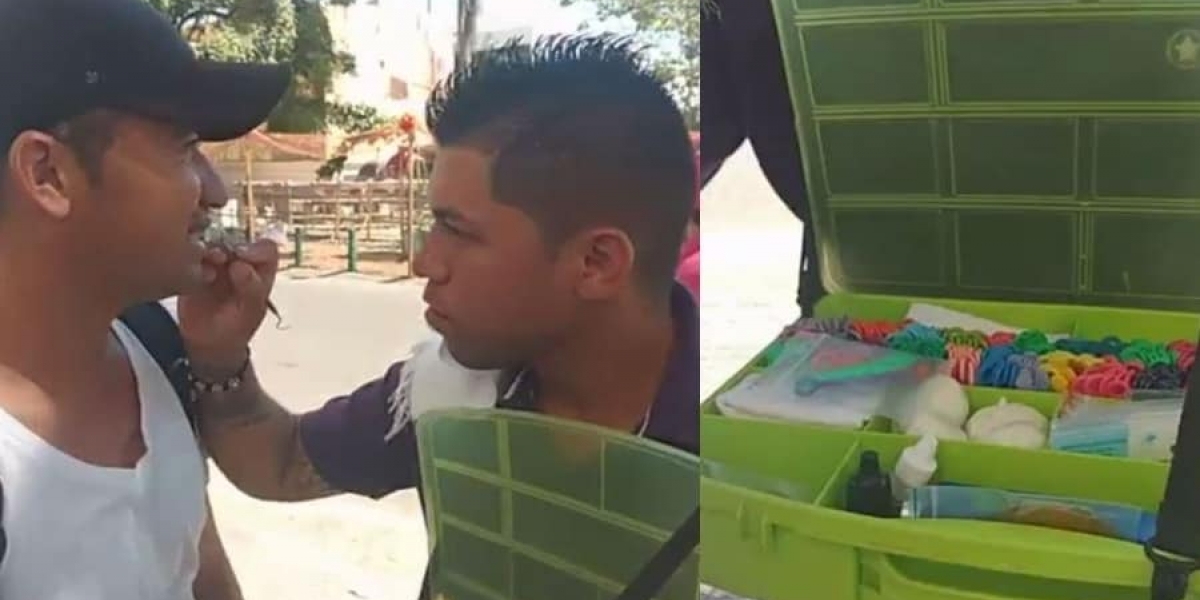 Pulzo. Odontólogo venezolano en calles de Barranquilla.