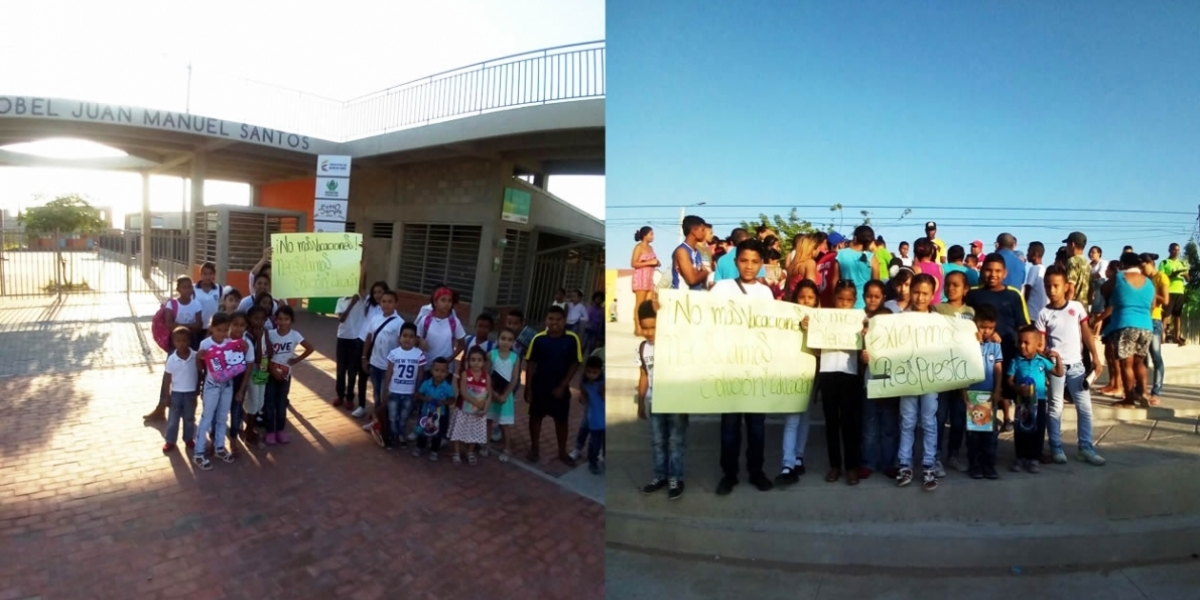 Los niños siguen esperando que el Megacolegio Juan Manuel Santos, abra sus puertas.