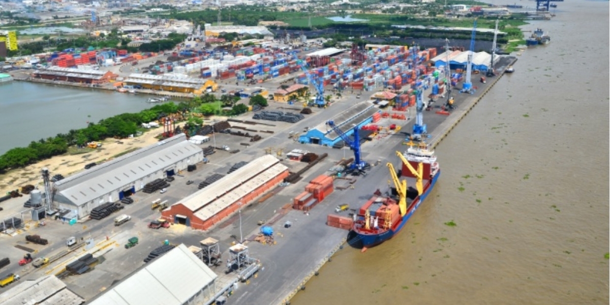 Panorámica del Puerto de Barranquilla.