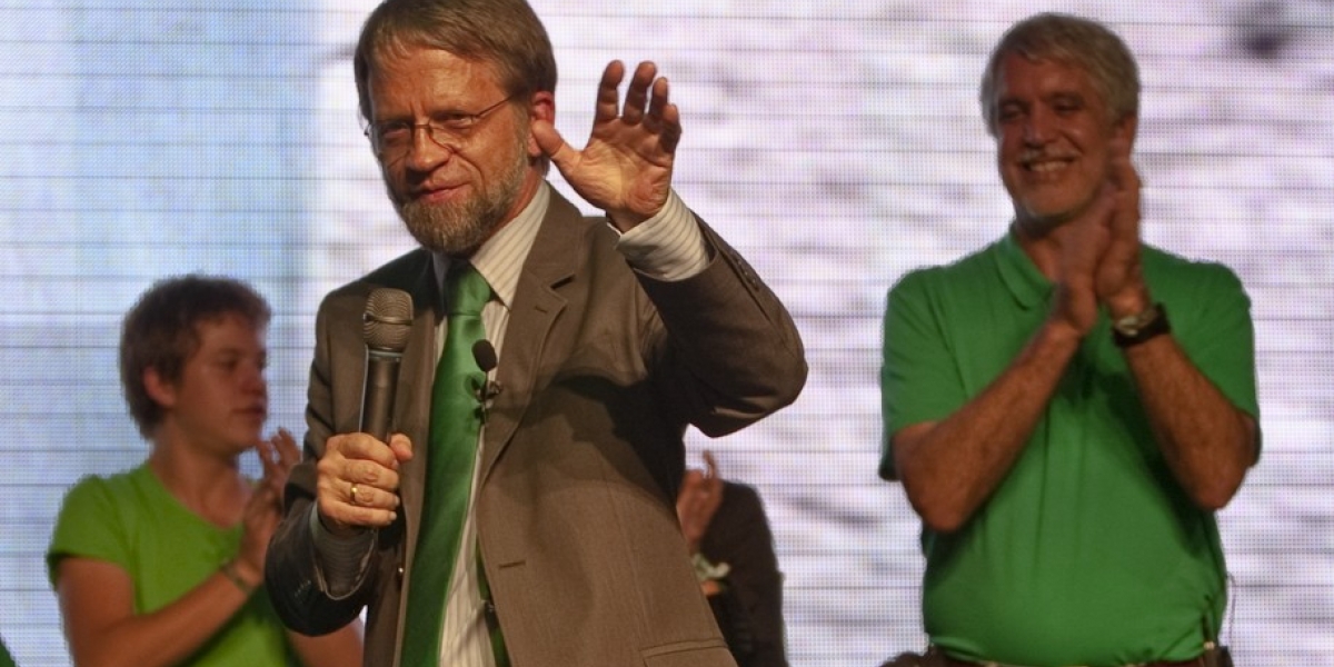 Antanas Mockus durante el cierre de su campaña presidencial en 2010.