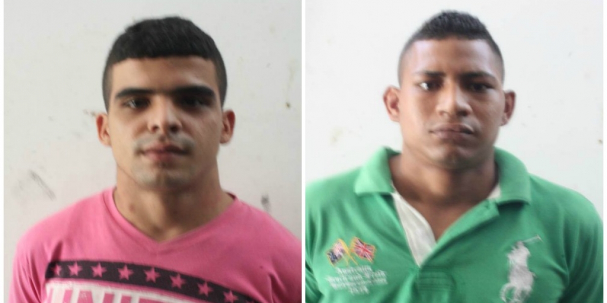 Óscar Alfonso Bastidas y Dairo David Orozco Llanes, capturados por porte ilegal de armas.