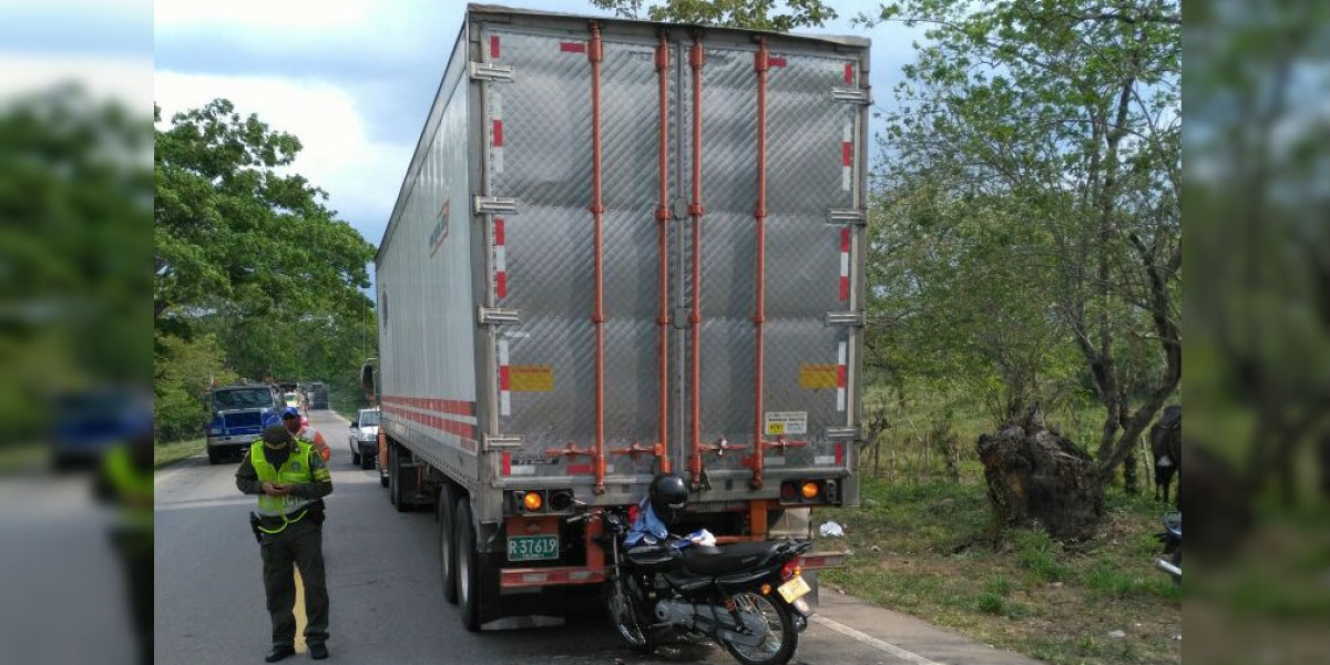 Así quedó la moto en la que murió Edgardo de la Cruz Barrios, este miércoles.