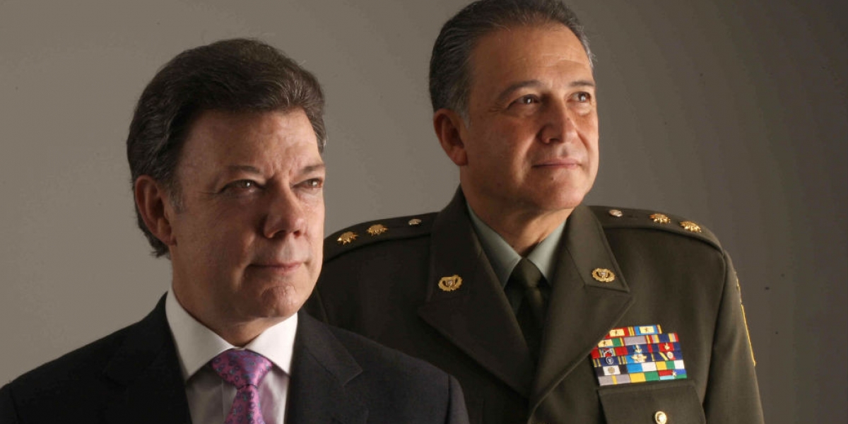 Juan Manuel Santos, presidente, y Óscar Naranjo, el nuevo vicepresidente.