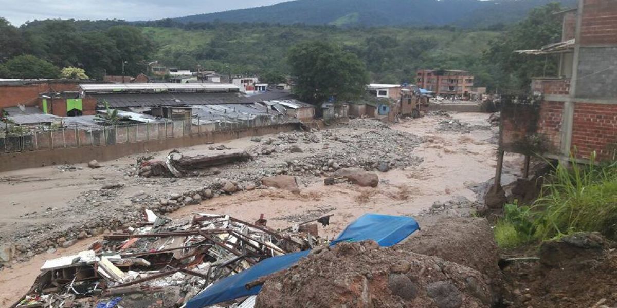 Aspecto de la devastación en el municipio de Mocoa tras la avalancha. 