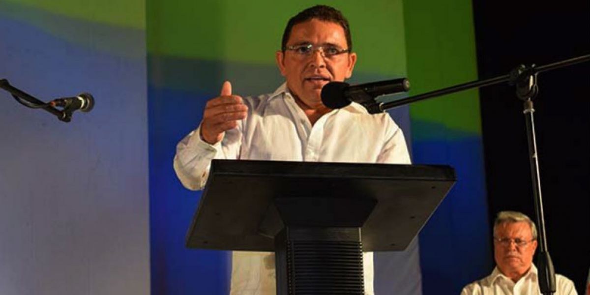 El alcalde Rafael Martínez durante su intervención en la lanzamiento de los Juegos Bolivarianos.