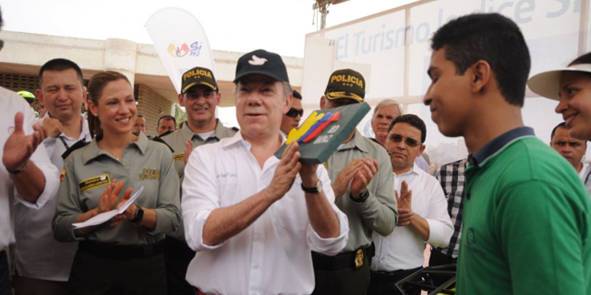 Juan Manuel Santos durante una de sus visitas a Santa Marta
