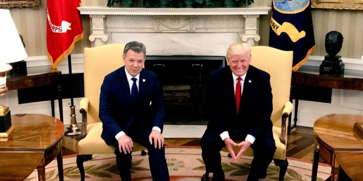 Encuentro bilateral entre Juan Manuel Santos y Donald Trump.