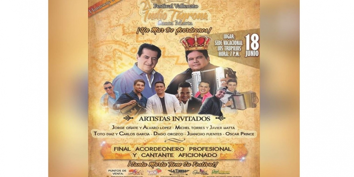 Festival Vallenato Indio Tayrona se desarrollará en Santa Marta del 15 al 18 de junio, en homenaje al maestro Calixto Ochoa.