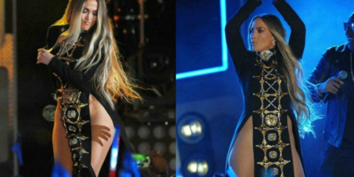 Este fue el vestido que lució Jennifer López en el sensual concierto.