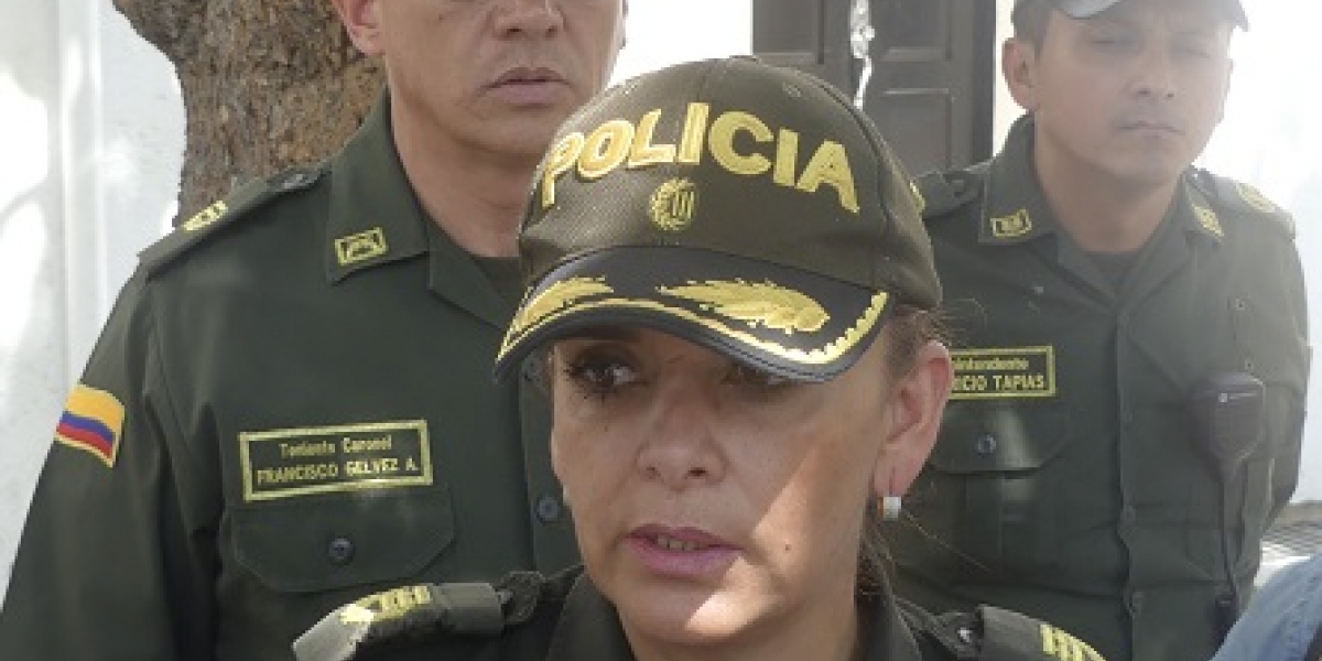 Coronel Sandra Vallejos, comandante de la Policía Metropolitana de Santa Marta.