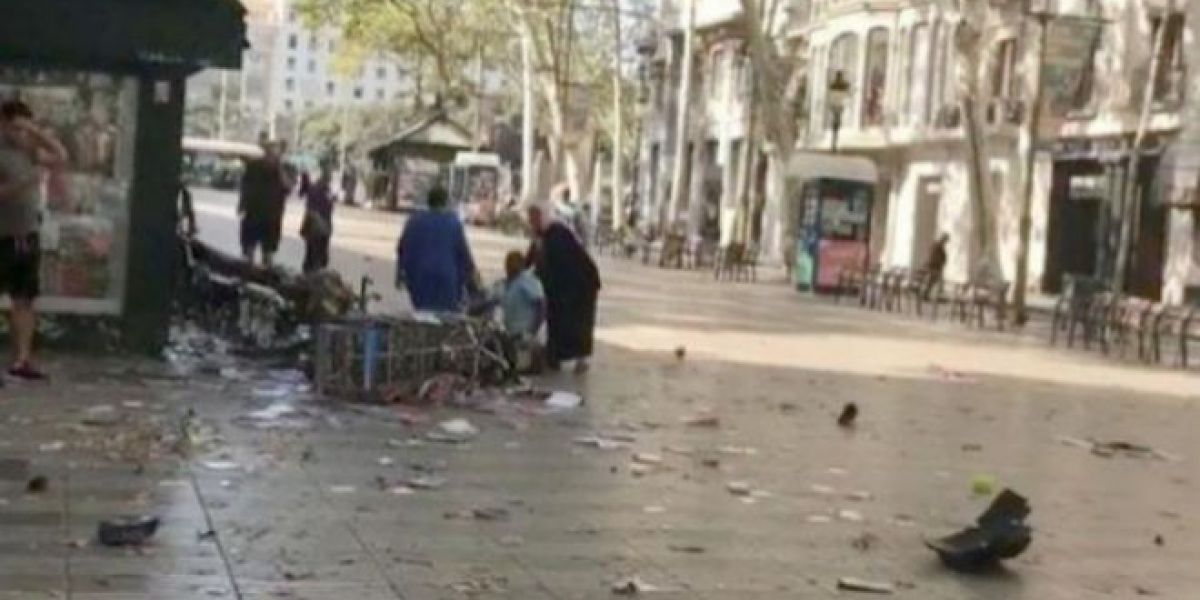 Las Ramblas, instantes después del atentado.