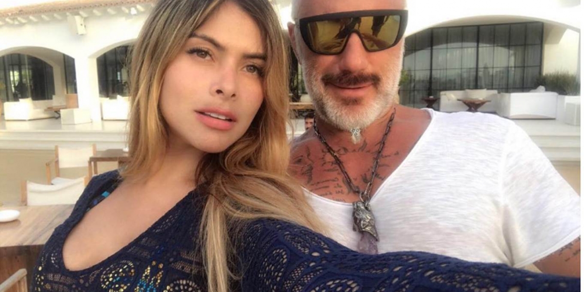 La modelo antioqueña María Alejandra Londoño con Gianluca Vacchi.