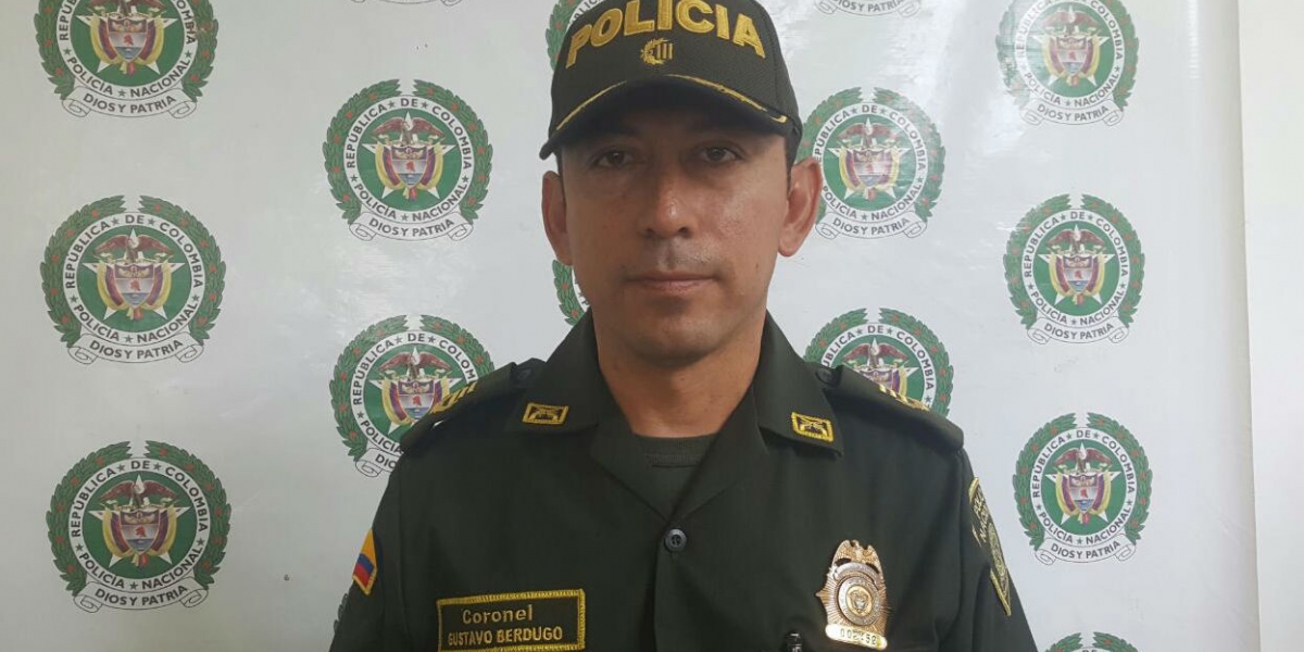 Coronel Gustavo Berdugo, comandante de la Policía Metropolitana. 