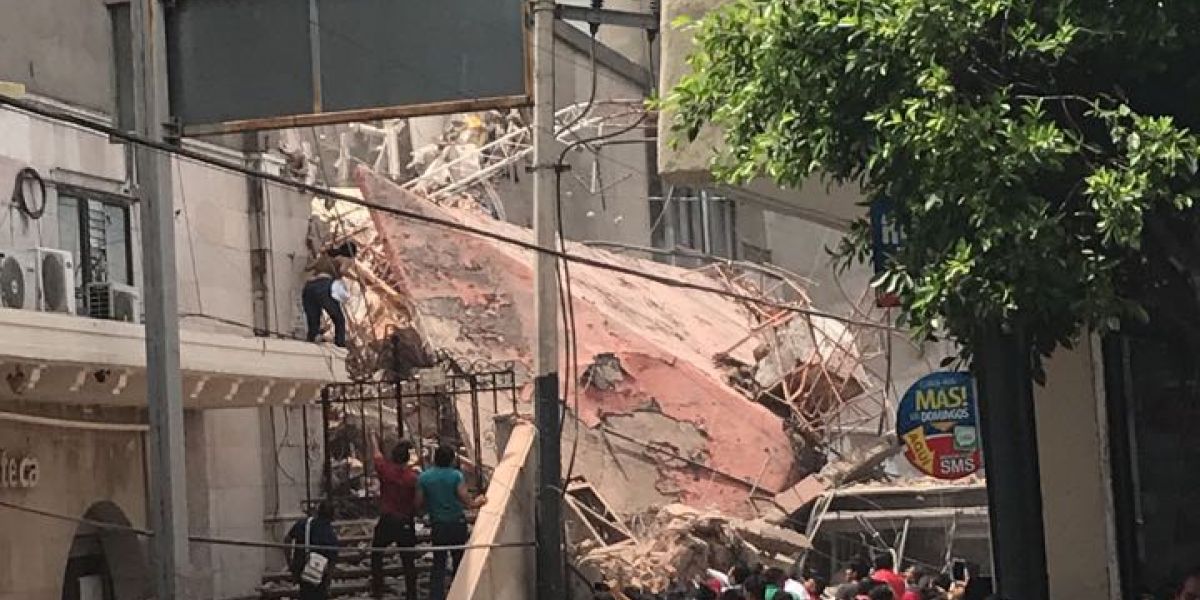 Destrucción en el centro de Cuernavaca, Morelos