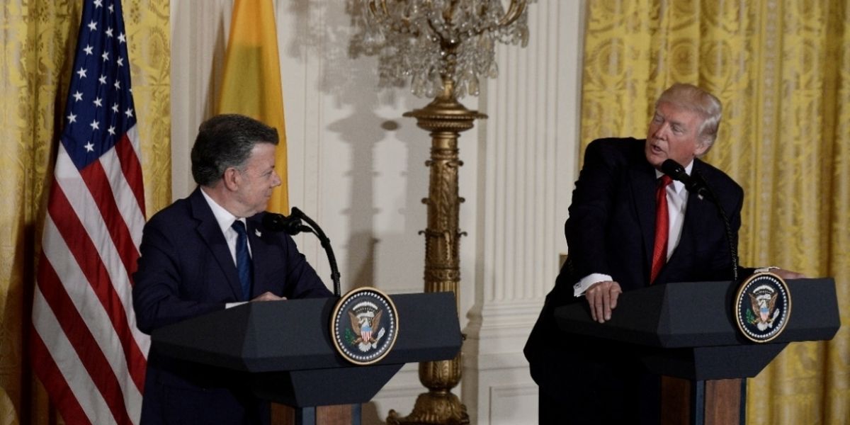 Juan Manuel Santos y Donald Trump. 