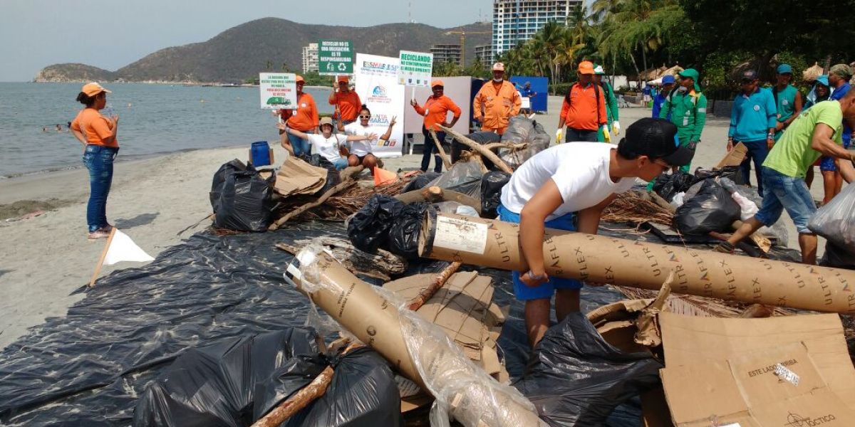 Fueron retirados 620 kilogramos de residuos.