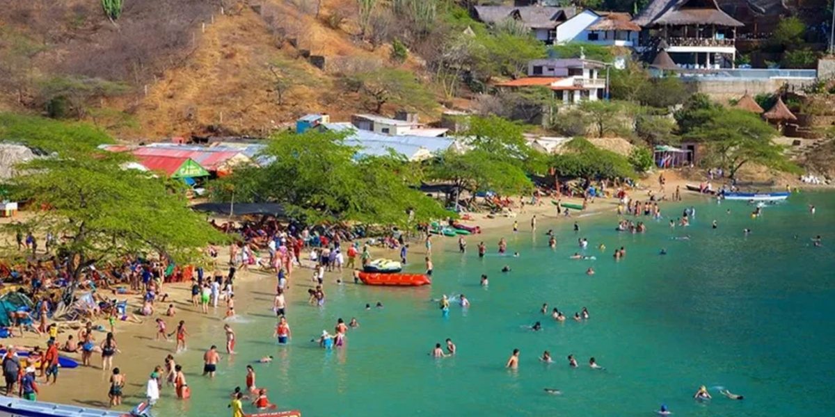 Playa de Taganga, ilustración. 