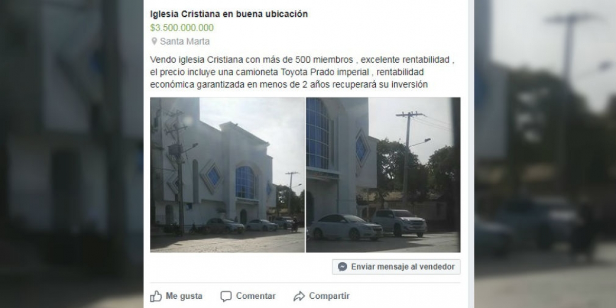 Iglesia en venta - captura de pantalla.